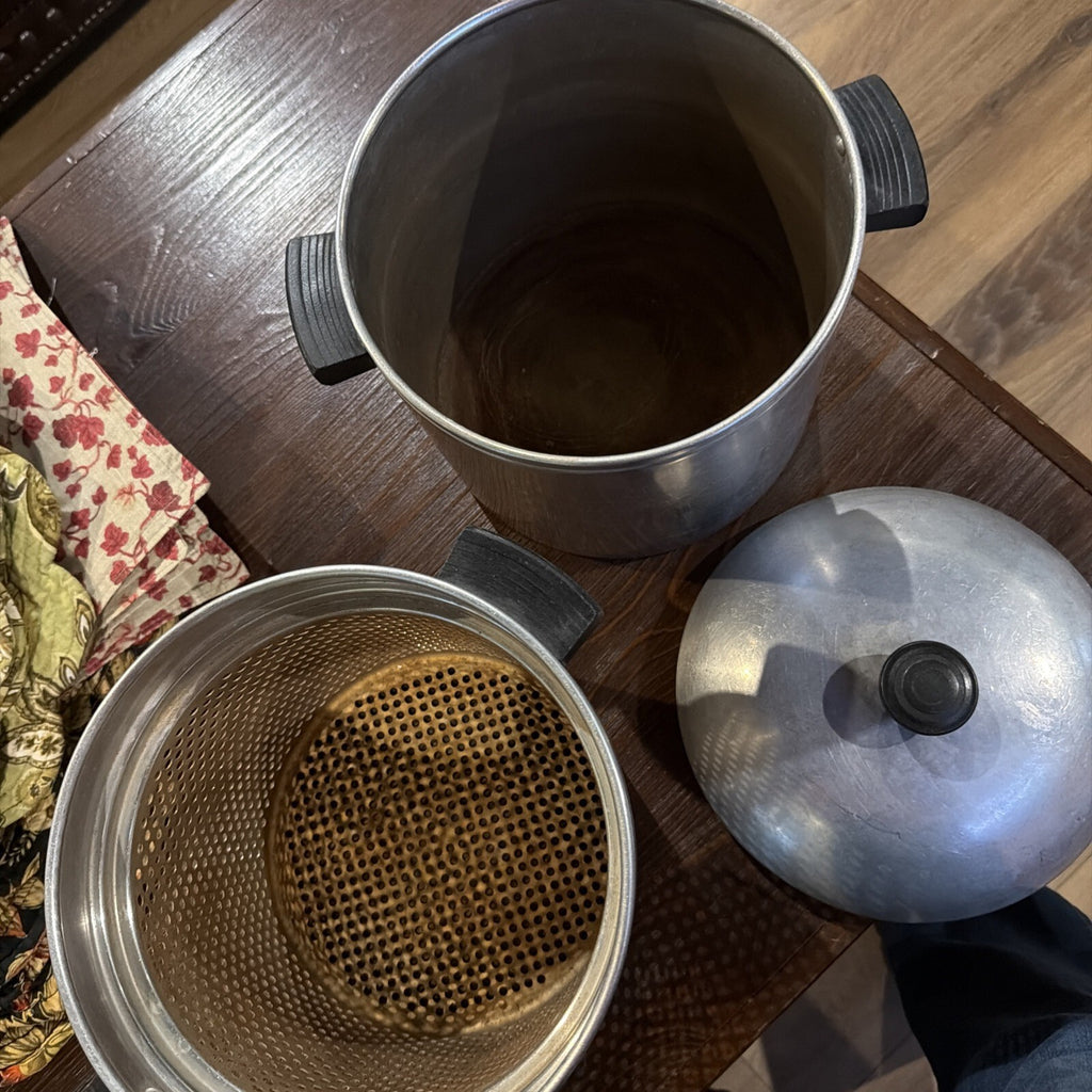 Vintage Sears Maid of Honor 8 Quart Light Weight Aluminum Stock Pot 3 PC Steamer