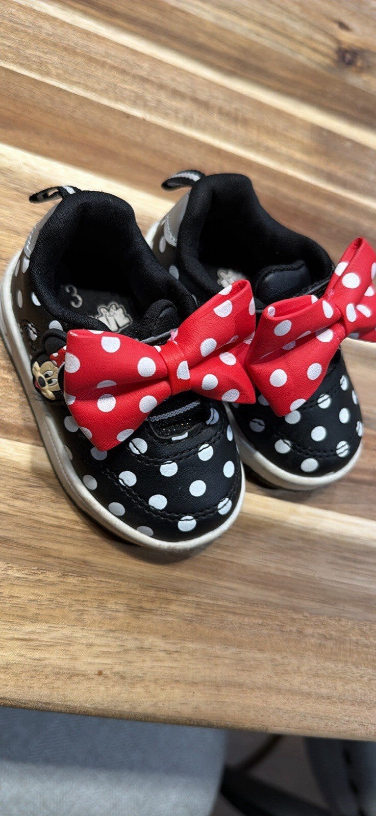 Disney Minnie Mouse Toddler Sneakers with Red Polka Dot Bow