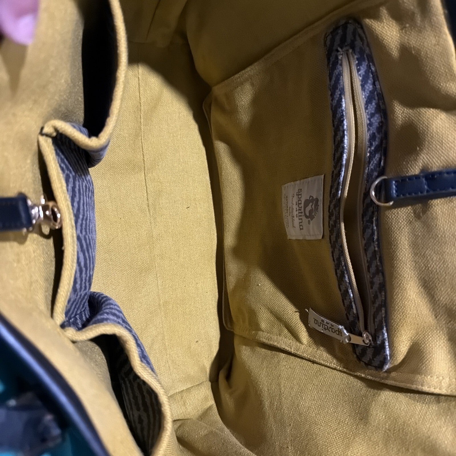 Spartina 449 Natural Linen and Genuine Leather Tote Bag