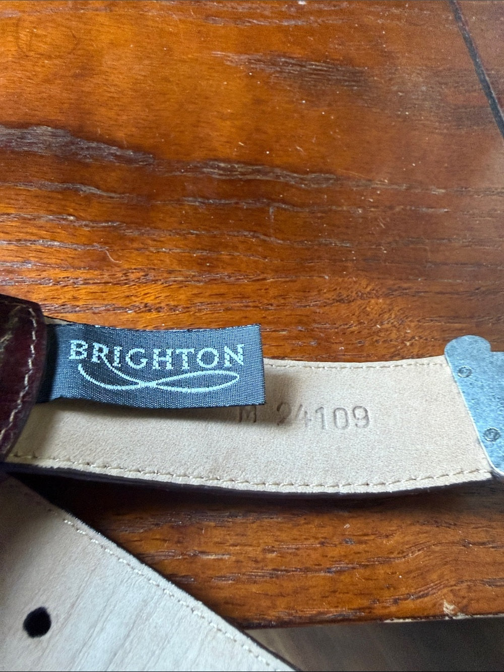 Brighton Brown Leather Belt with Ornate Silver Buckle