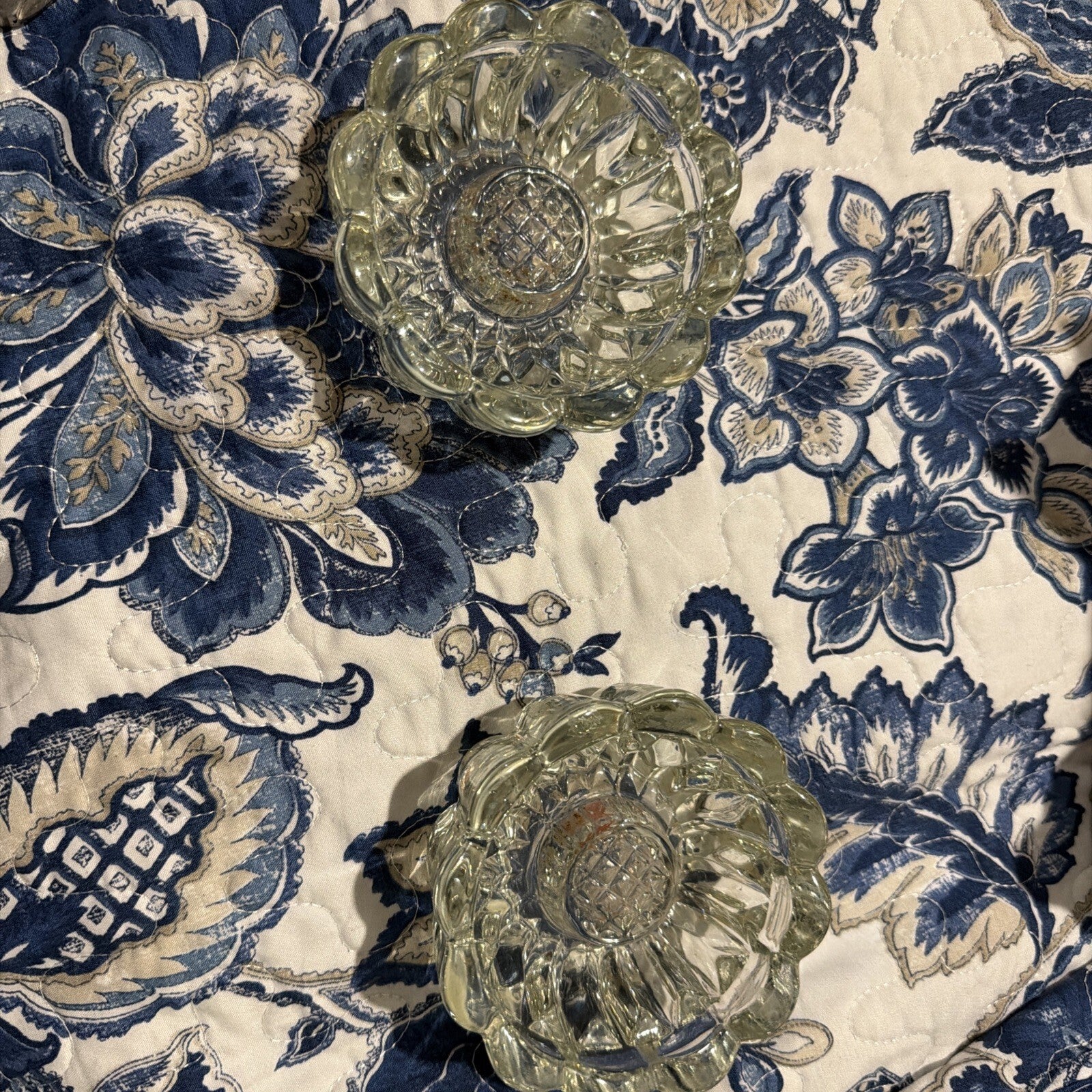 Set of 2 Vintage Princess House 3-Way Reversible Crystal Glass Candle Holders