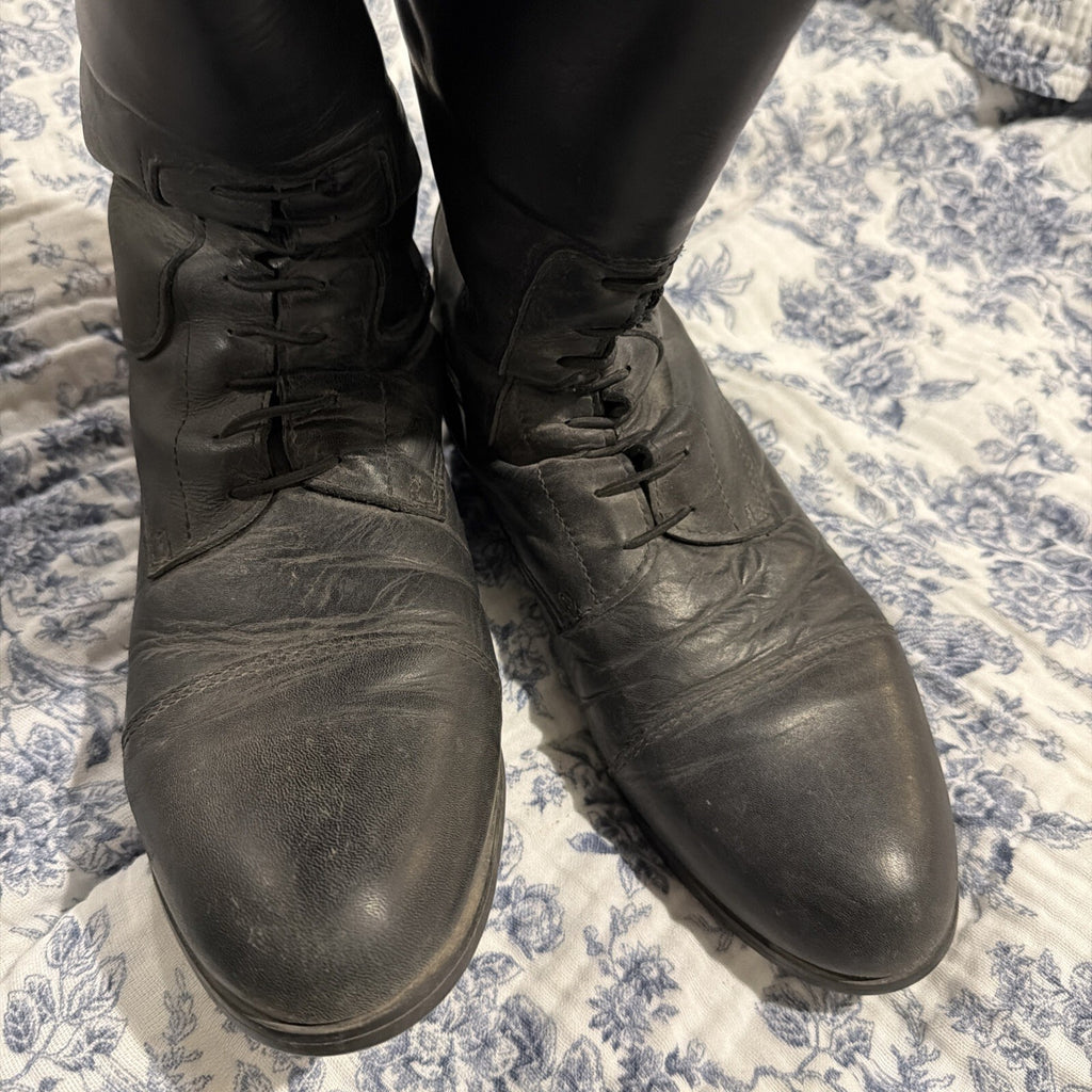Dover Saddlery Madison Black Leather Riding Boots Size 9 Wide Medium