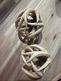 Decorative Handcrafted Antler Ball Ornaments Set of 2