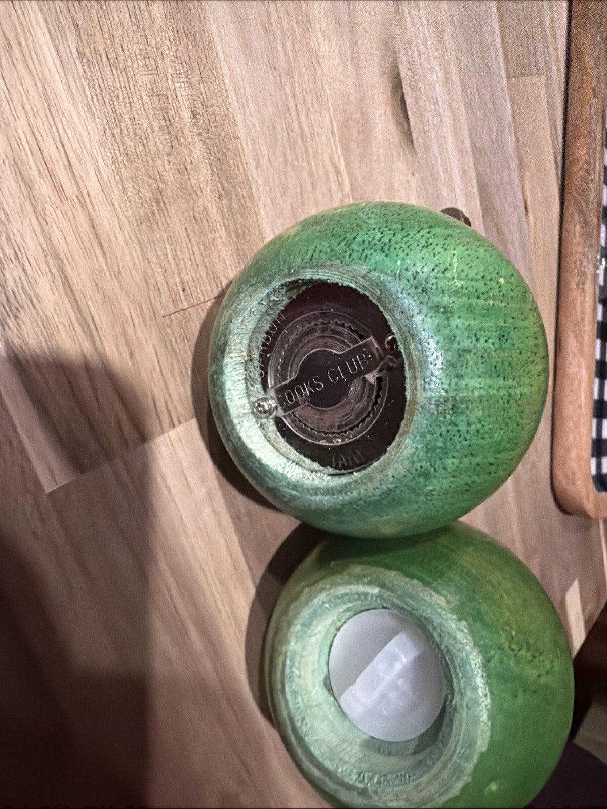 Vintage Green Pear-Shaped Salt and Pepper Shakers