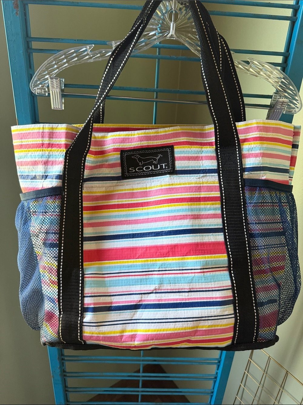 Scout Striped Tote Bag with Mesh Side Pockets