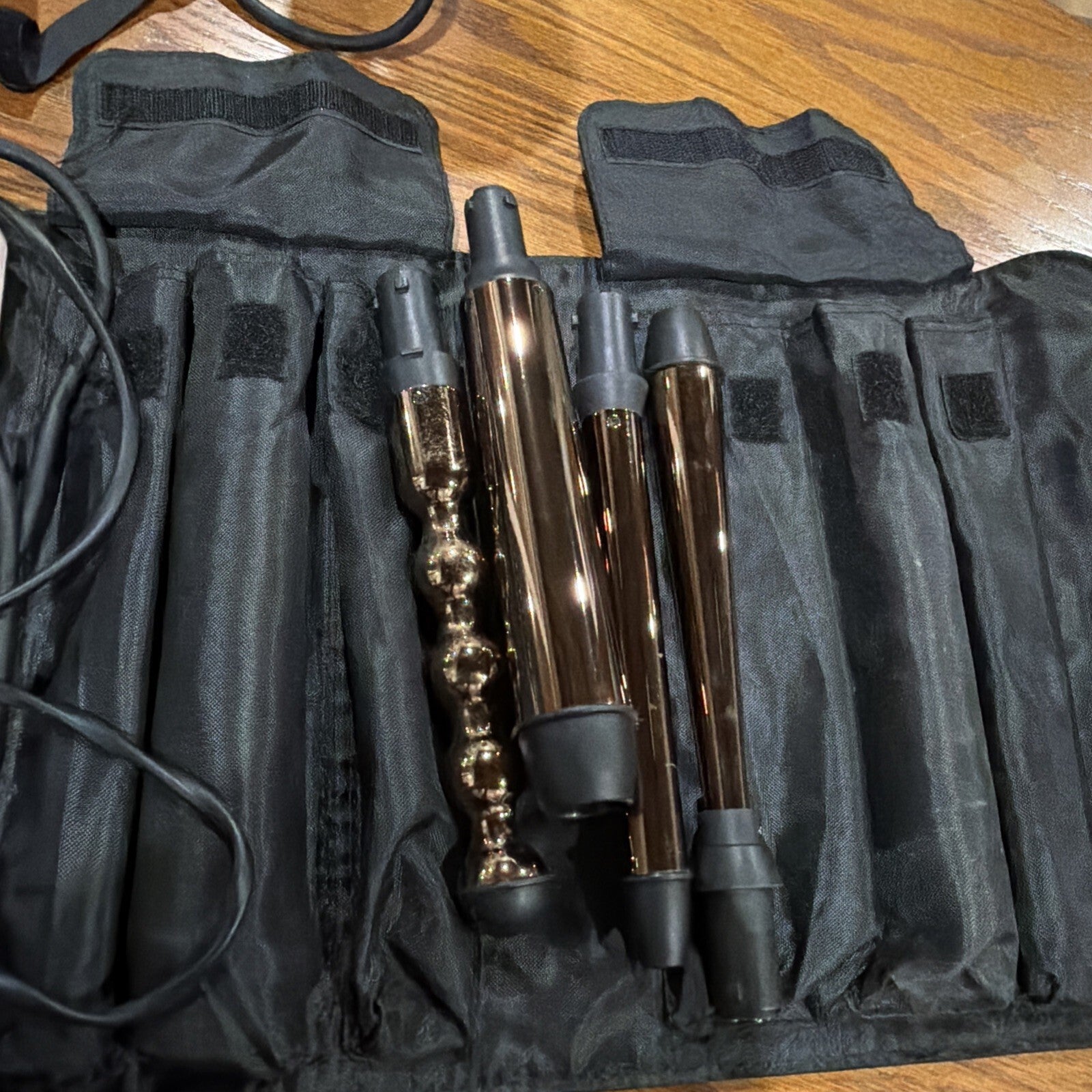 LANGÉ Blush Pink Curling Iron And Drying Brush With Bag And Multiple Attachments