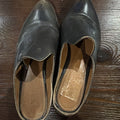Black Leather Slip-On Mule Shoes by IRYE