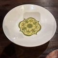 vintage Royal China small cereal bowl with a green and yellow medallion floral