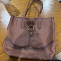Frye Brown Leather Tote Bag with Brass Ring Detail