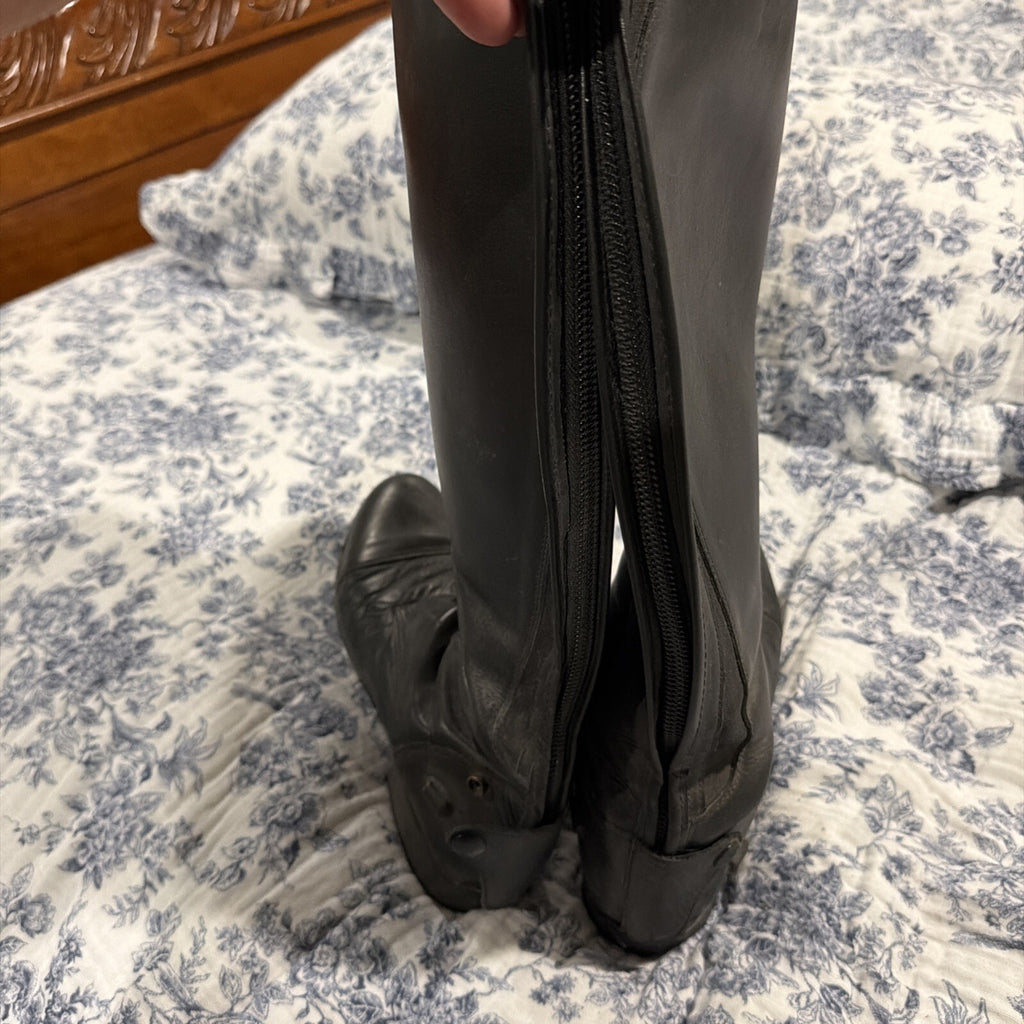 Dover Saddlery Madison Black Leather Riding Boots Size 9 Wide Medium