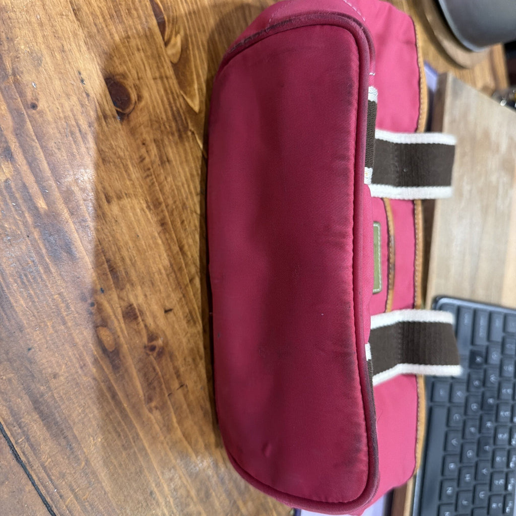 Coach Pink Nylon Tote Bag with Brown Handles