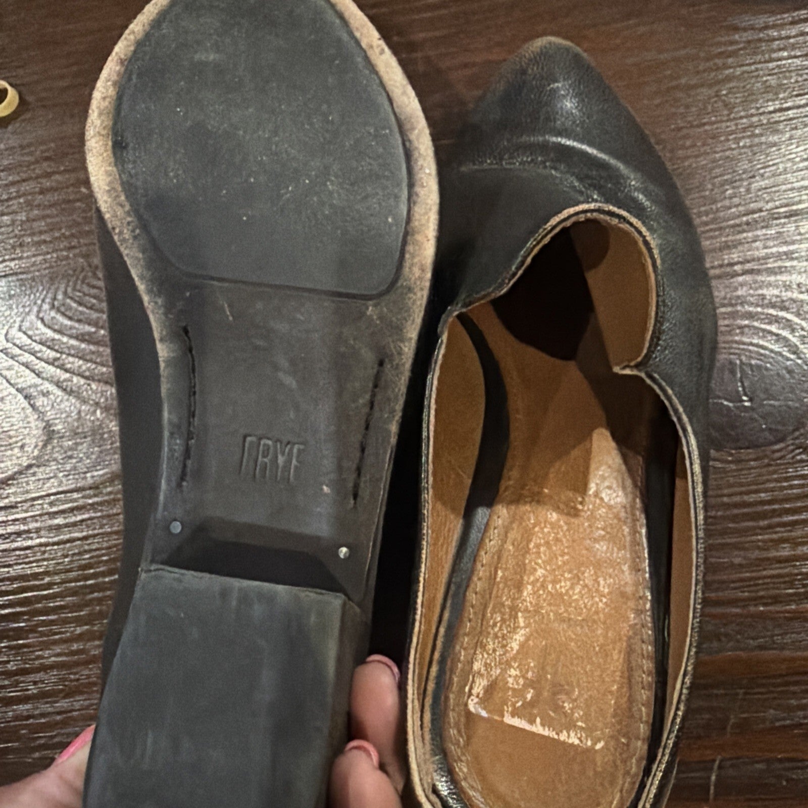 Black Leather Slip-On Mule Shoes by IRYE