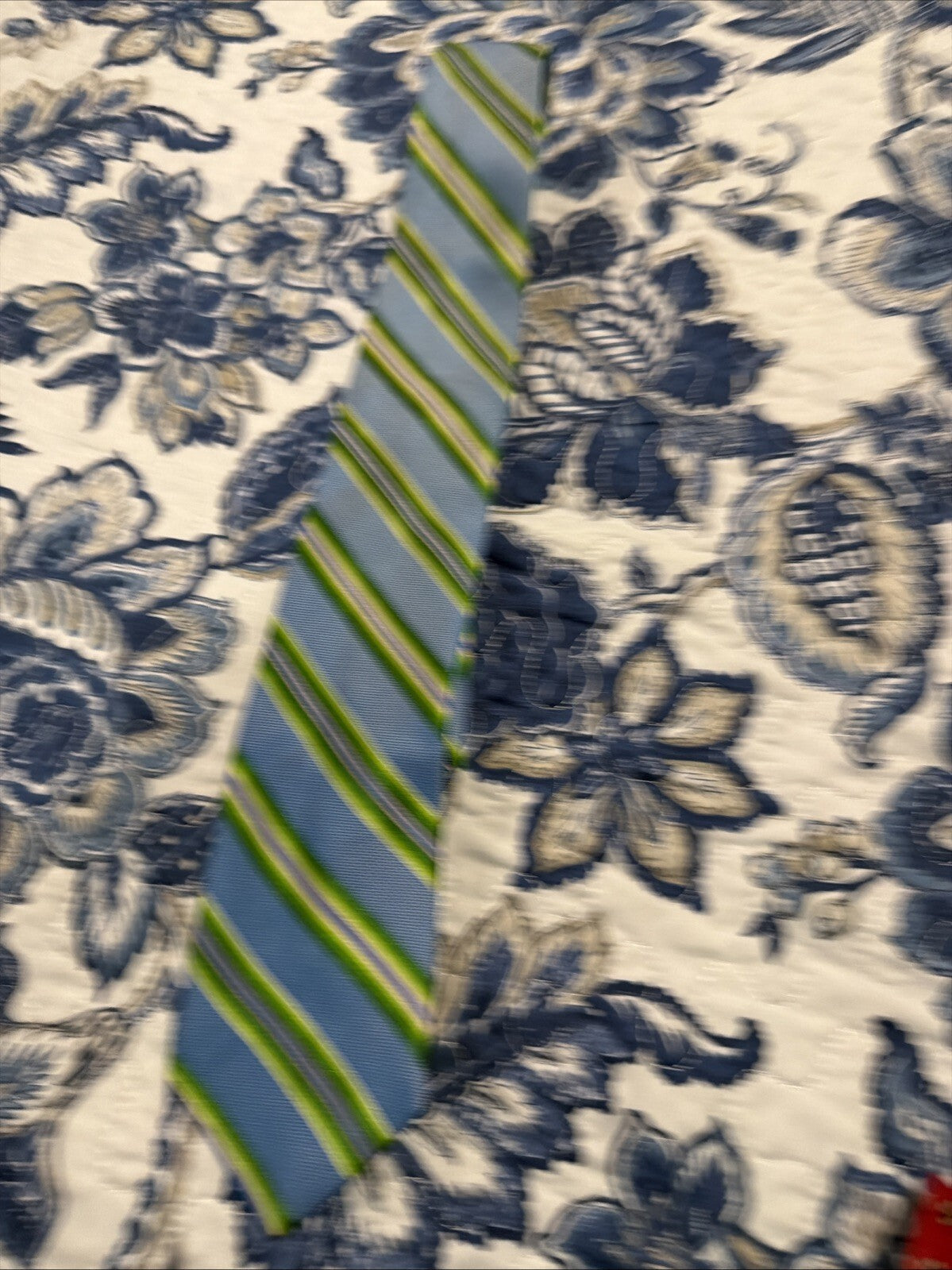 Brooks Brothers Reversible Silk Tie Blue and Green Striped with Polka Dot