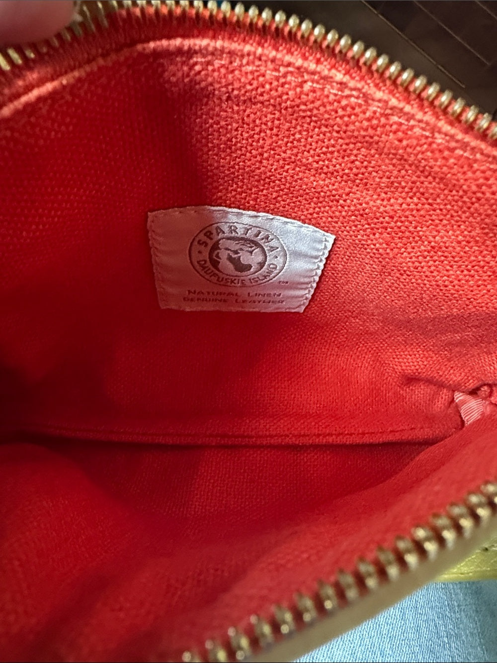 Spartina 449 Canvas and Leather Tassel Wristlet Pouch