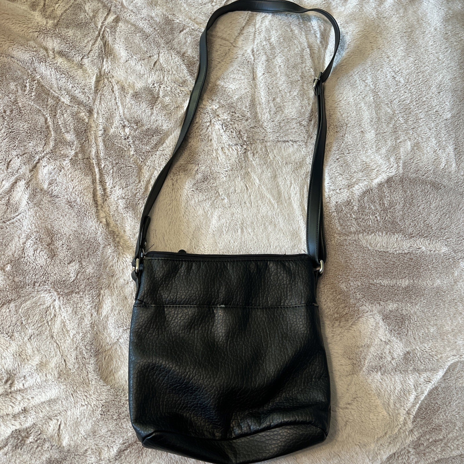 Giani Bernini Small Black Leather Crossbody Purse Classic Travel