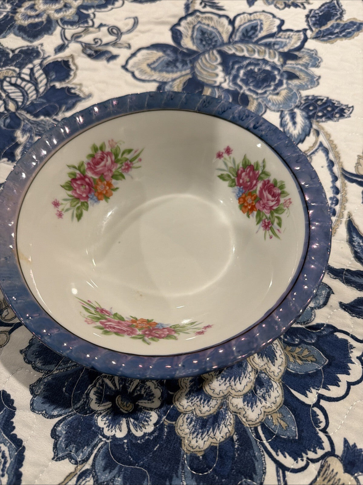 Vintage Japanese Yamatsu Bowl with Floral Design NEAR PERFECT CONDITION