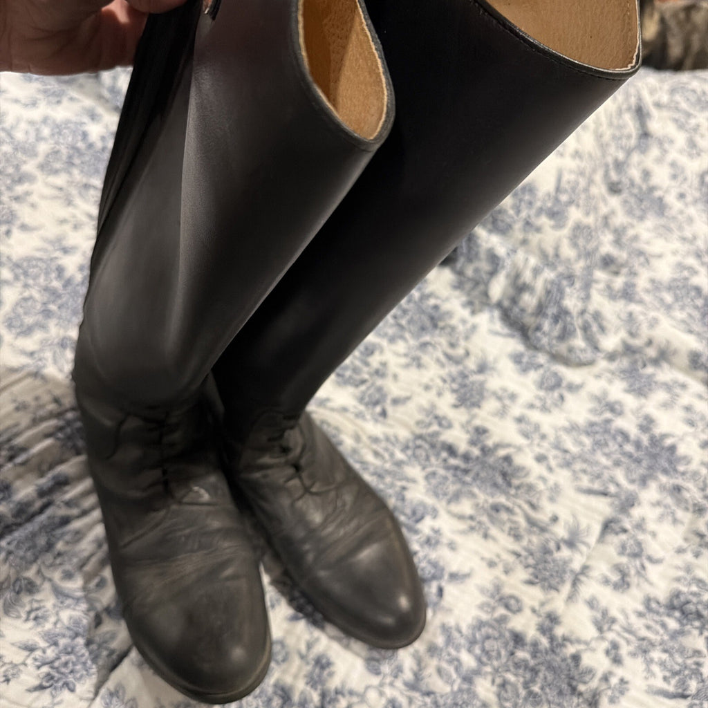 Dover Saddlery Madison Black Leather Riding Boots Size 9 Wide Medium