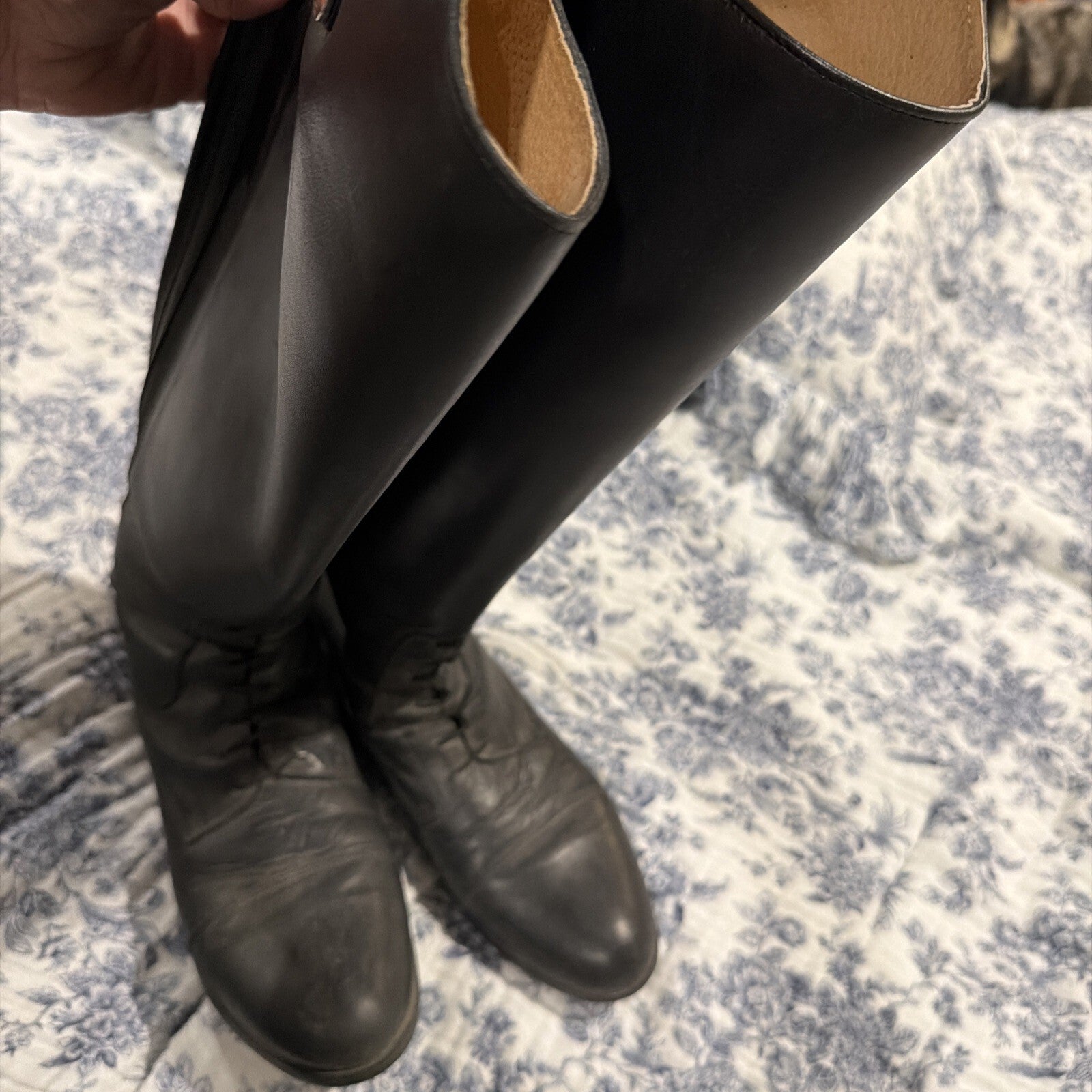 Dover Saddlery Madison Black Leather Riding Boots Size 9 Wide Medium