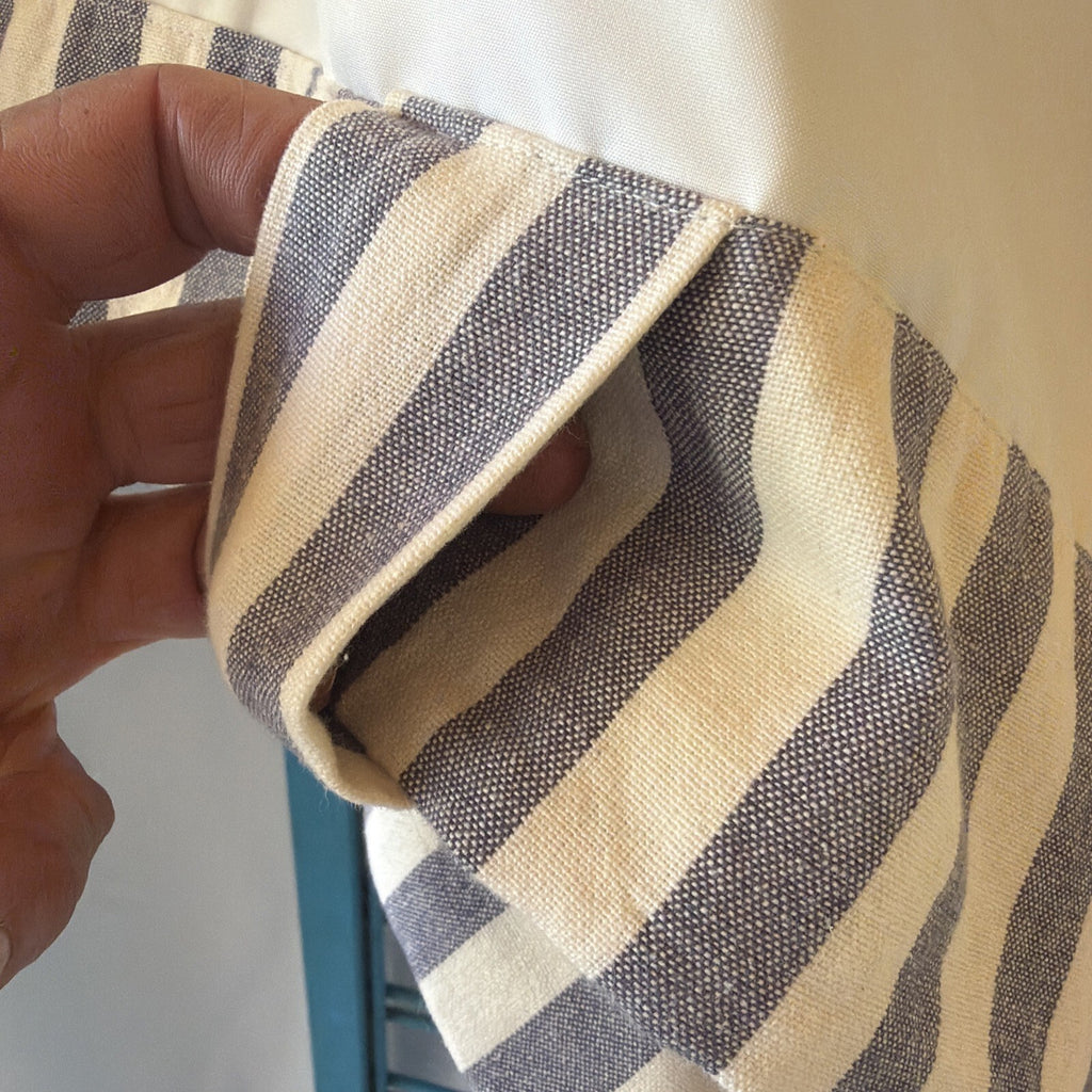 Striped Blue and White Cotton Pants
