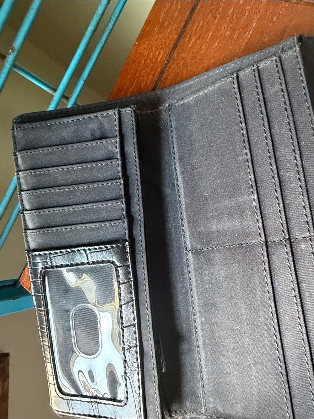 Relic Black Faux Leather Croc-Embossed Wallet