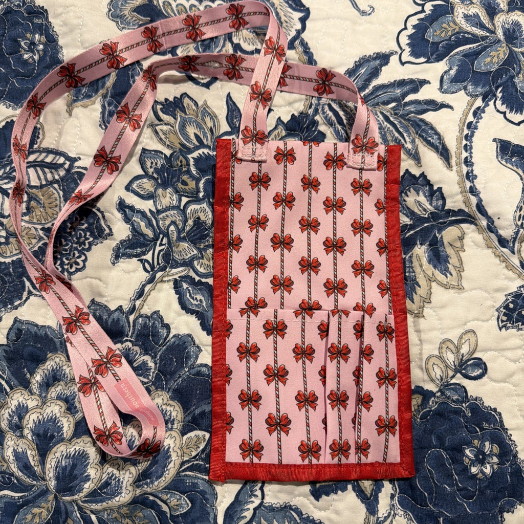 Simply Southern Crossbody Bag Pink with Red Bows New Without Tags
