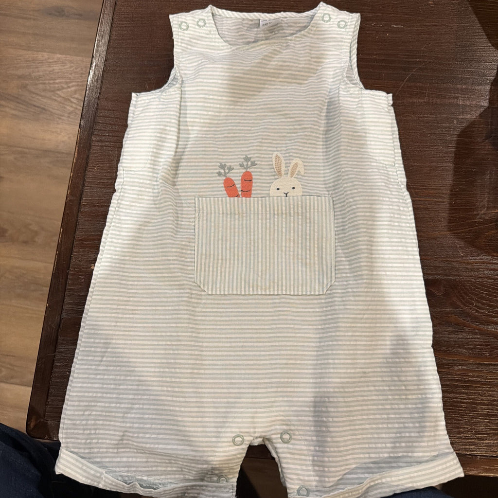 Carter's Baby Sleeveless Romper with Bunny and Carrot Pocket 18 Months