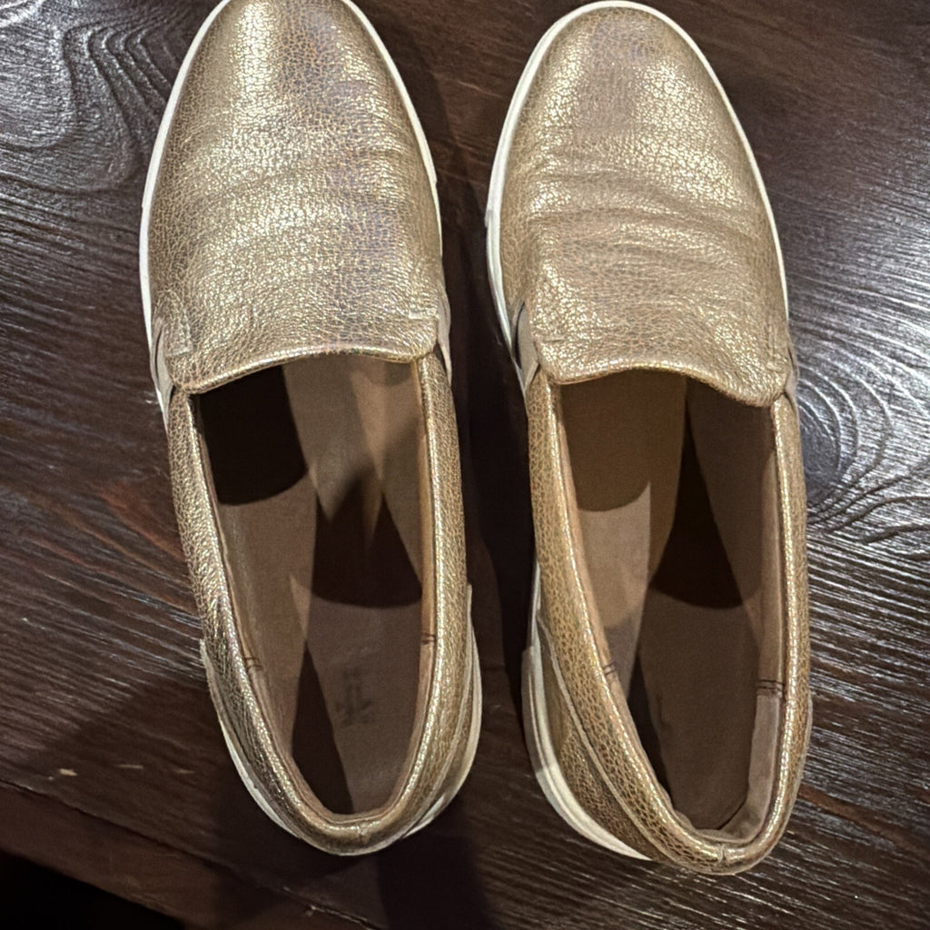 Frye Women's Size 7M Gold Leather Slip-On Shoes