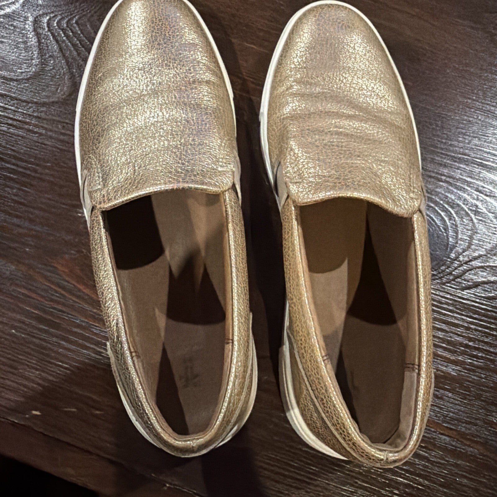 Frye Women's Size 7M Gold Leather Slip-On Shoes