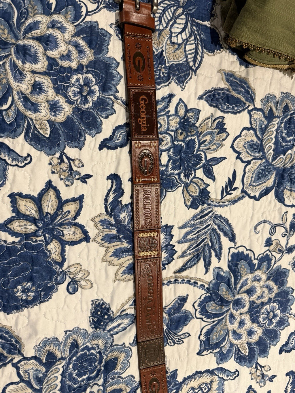 Georgia Bulldog Leather Belt Size M