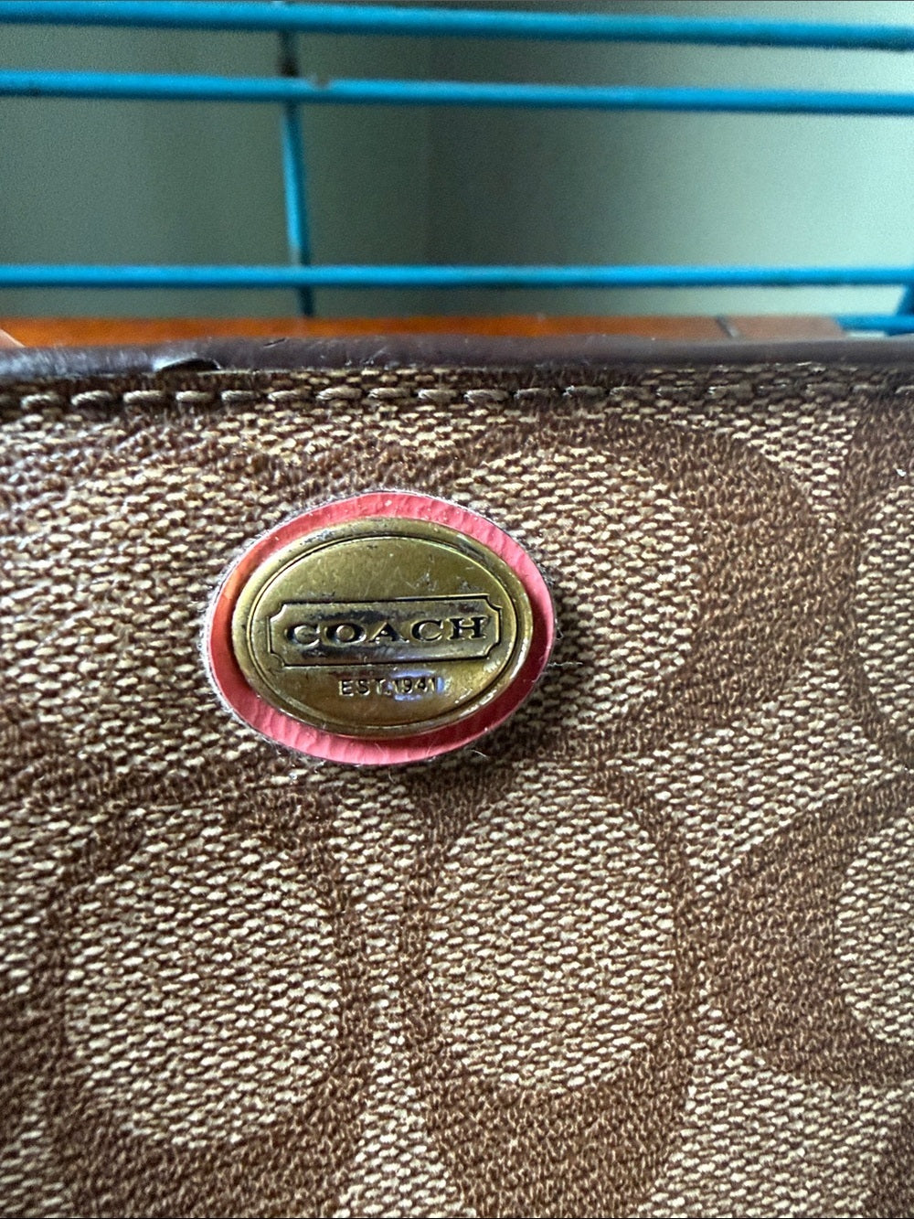 Coach Signature Canvas and Leather Compact Wallet