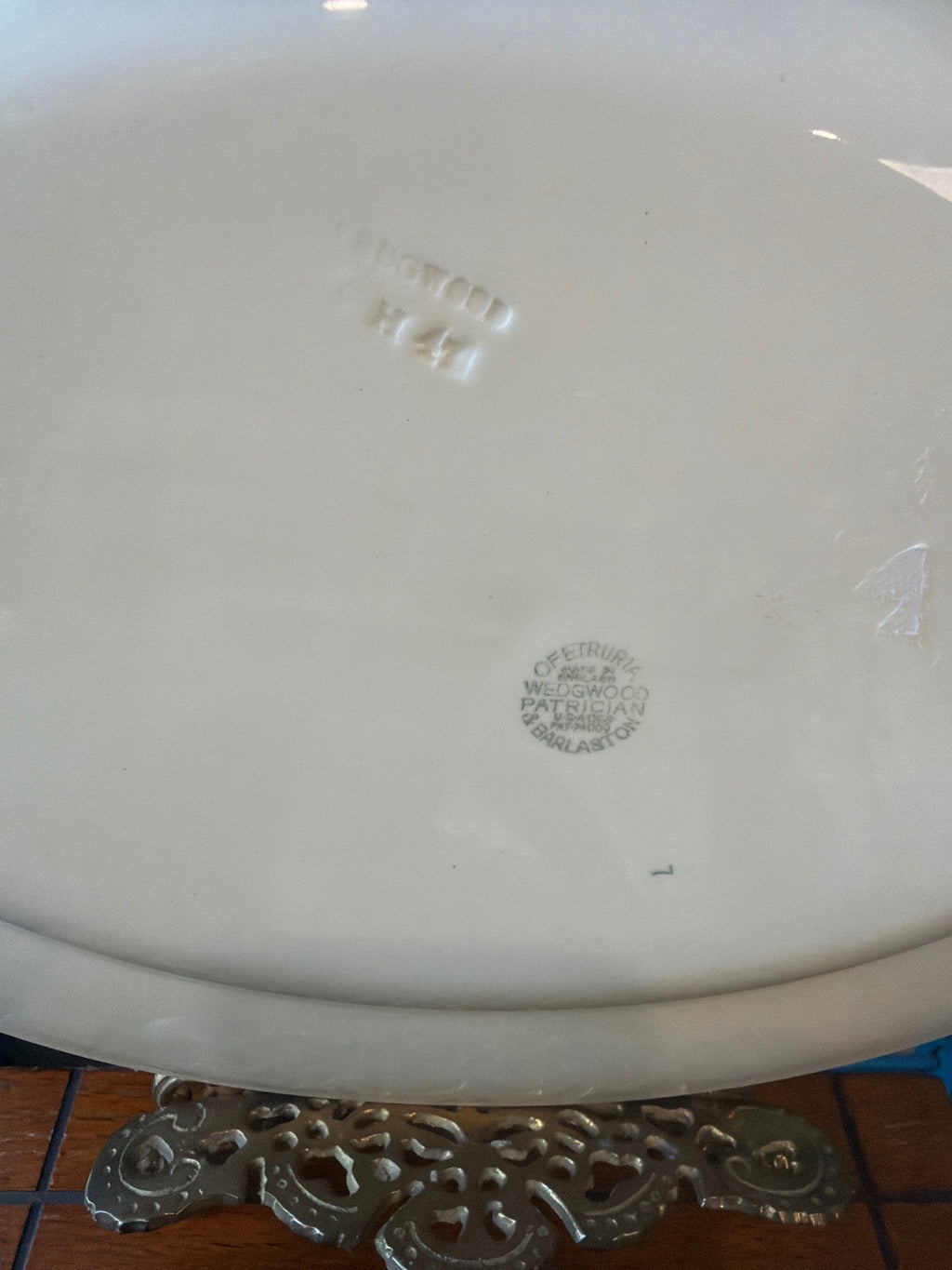 Wedgwood White Embossed Oval Serving Platter