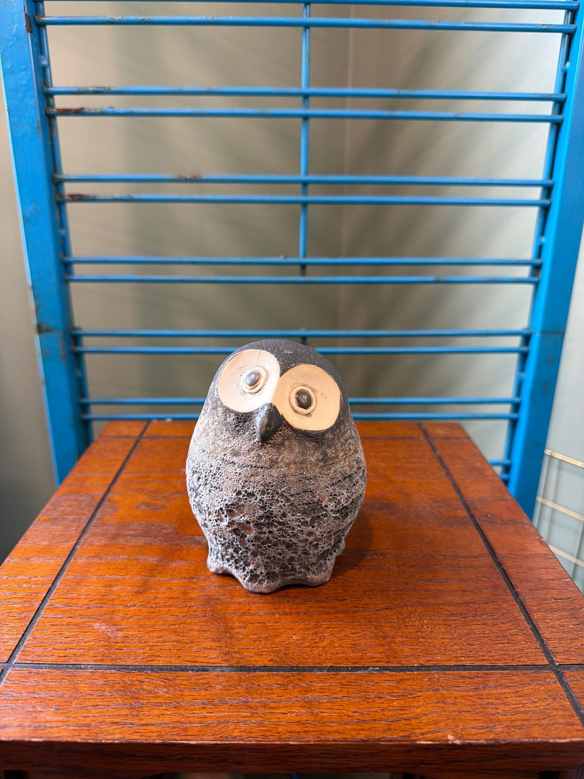 Vintage Ceramic Owl Figurine with Textured Finish