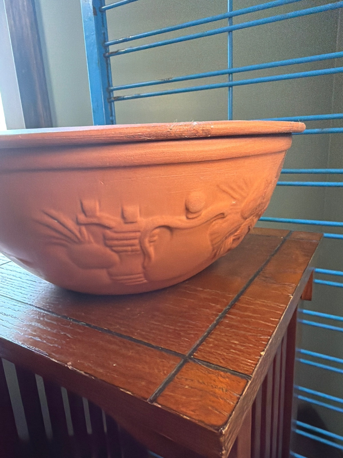 Vintage 1980 Gourmet Topf Terracotta Chip and Dip Serving Bowl