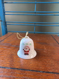 Russ Christmas Ceramic Bell Ornament with Santa Claus Design
