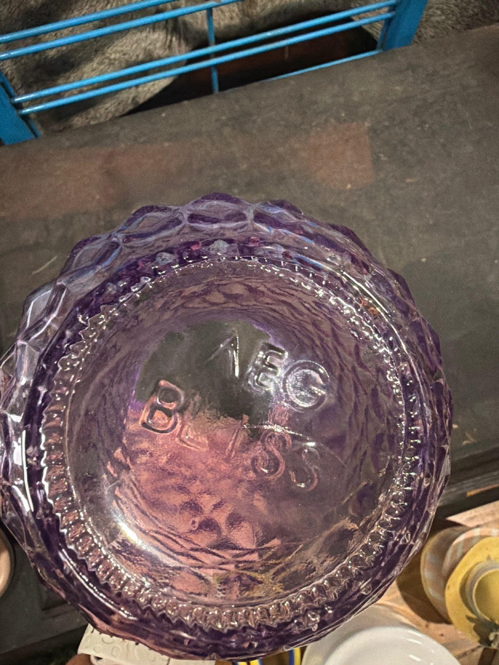 Vintage Purple Glass Table Vase by AEG Blass