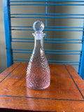 Vintage Textured Glass Decanter with Faceted Stopper