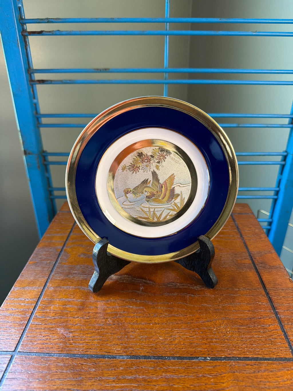 The Art of Chokin Decorative Collector's Plate with Birds and Floral Design