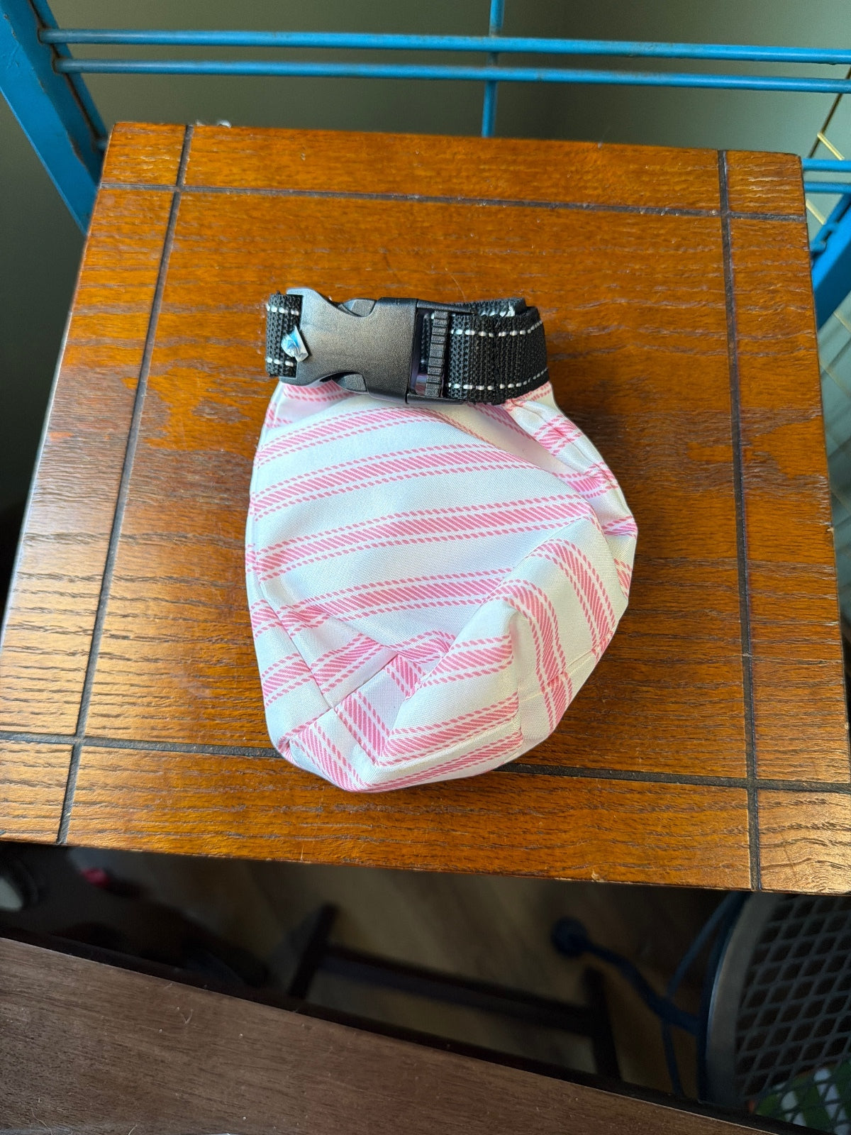 Scout Pink and White Striped Dog Collar Pouch