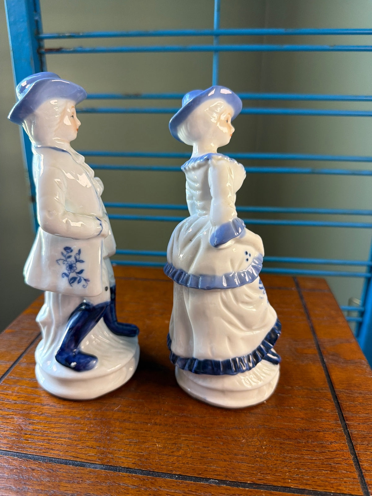 Vintage Porcelain Figurines of 18th Century Couple Playing Instruments