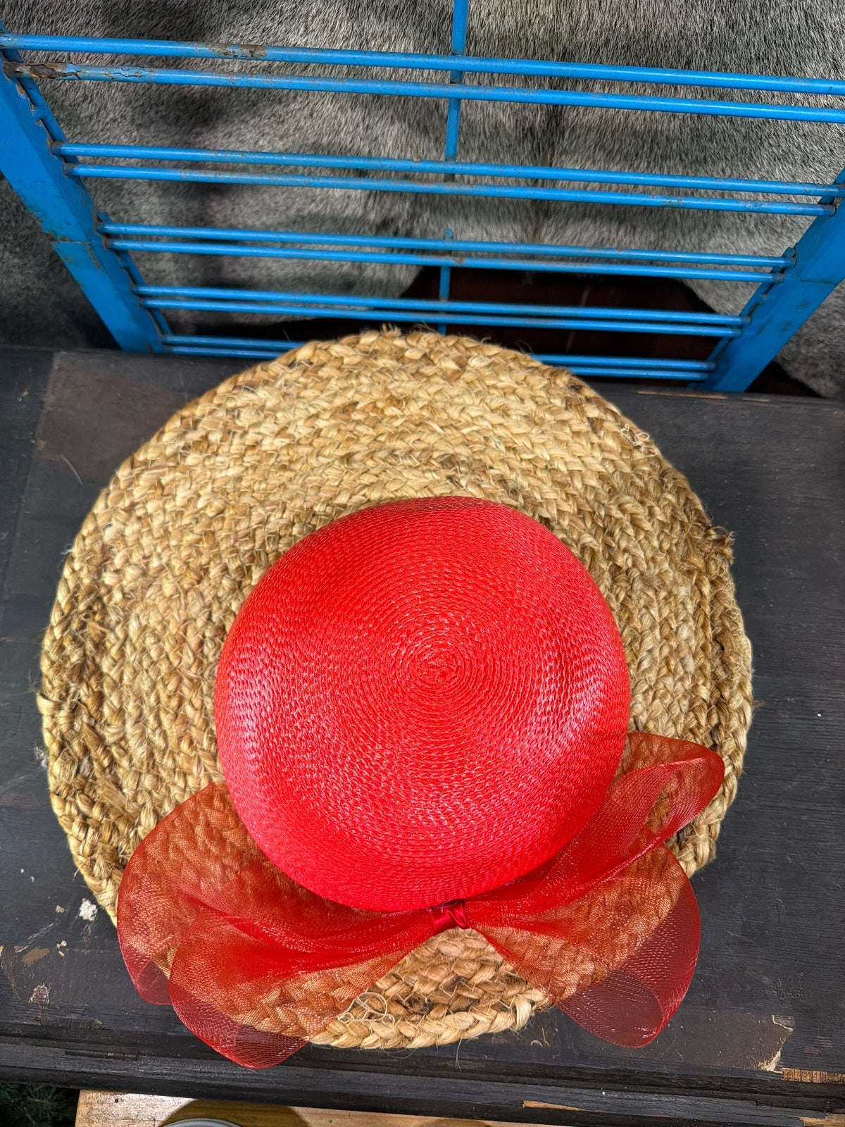 Vintage 1980 polyprene straw weave hat