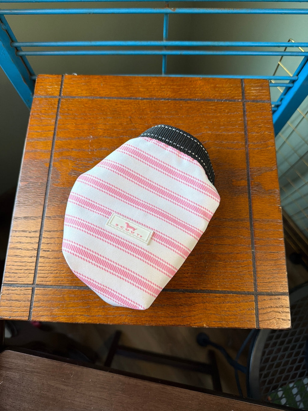 Scout Pink and White Striped Dog Collar Pouch