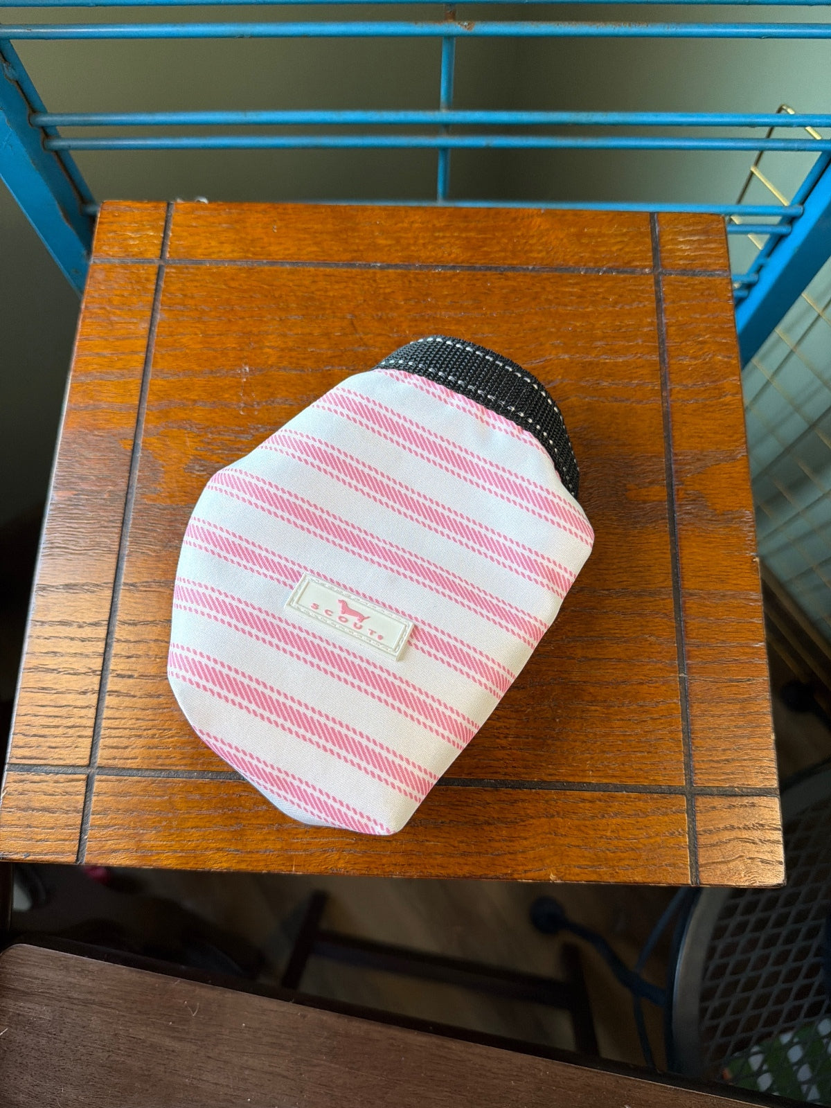Scout Pink and White Striped Dog Collar Pouch