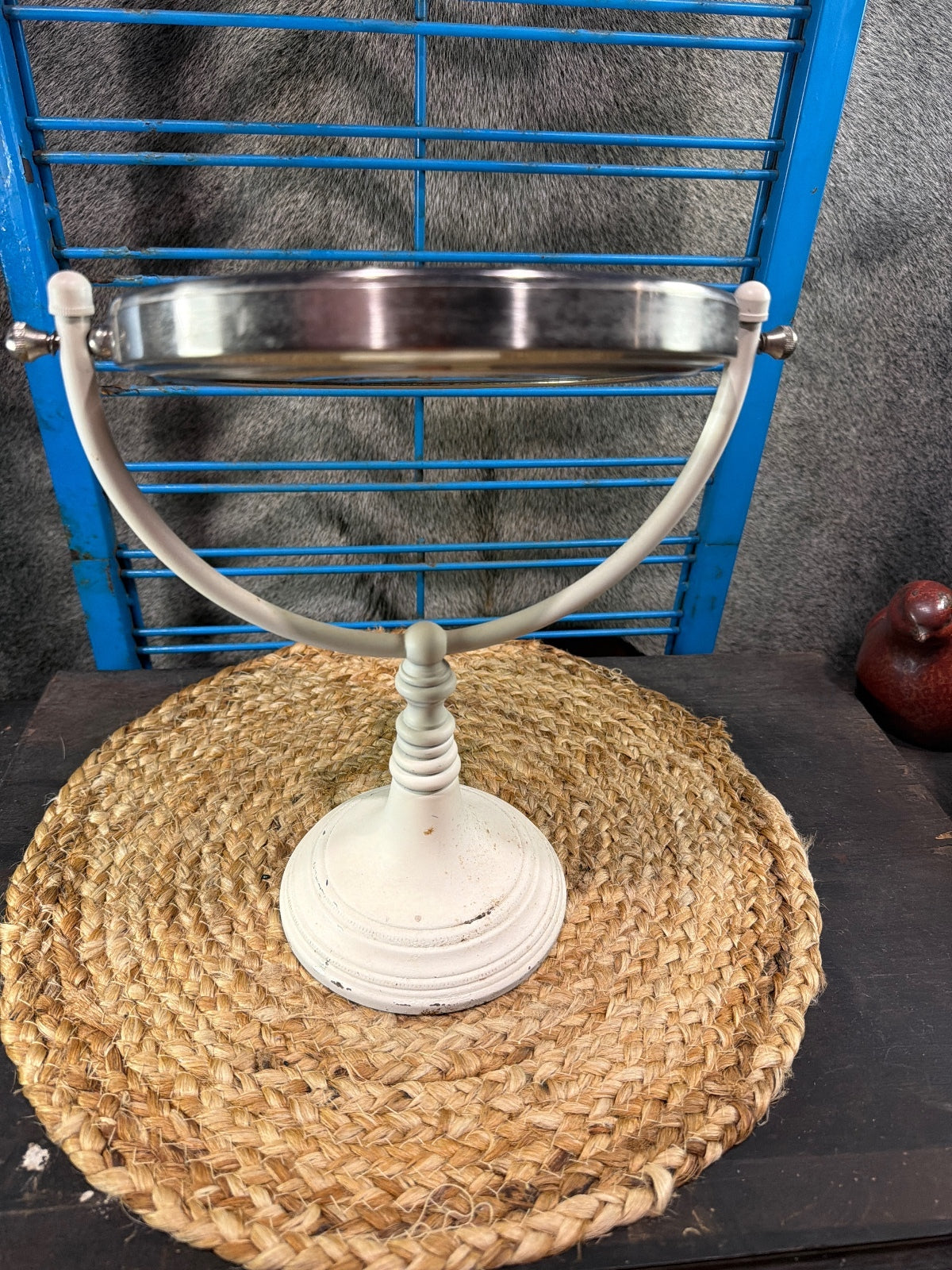 Vintage Double-Sided Tabletop Vanity Mirror with Adjustable Tilt