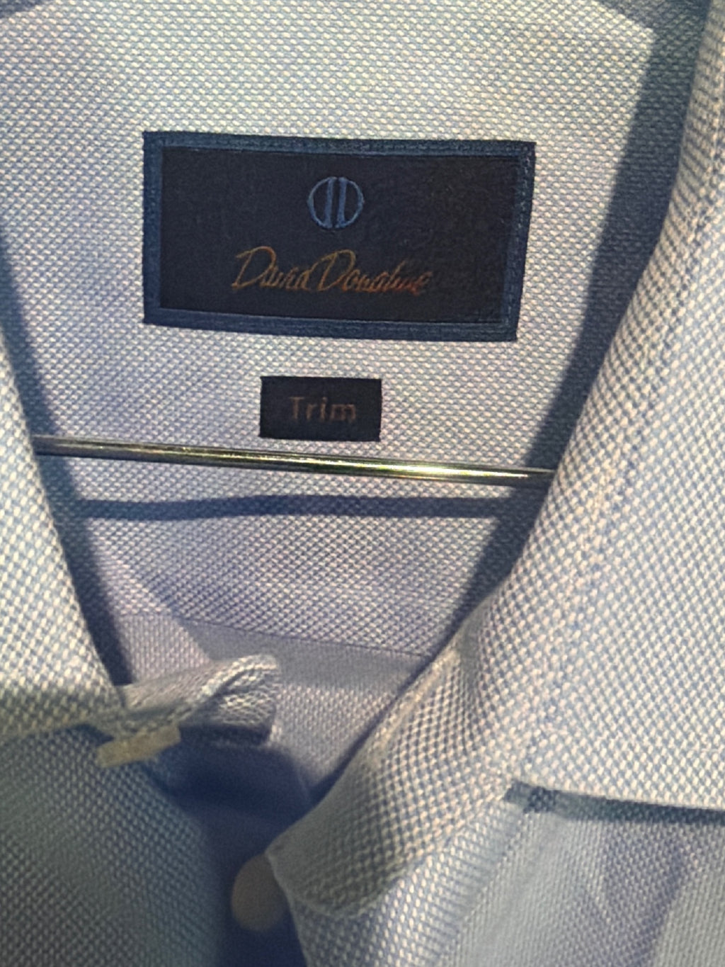 David Donahue Trim Light Blue Dress Shirt