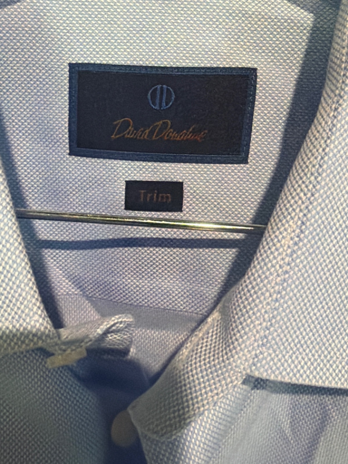 David Donahue Trim Light Blue Dress Shirt
