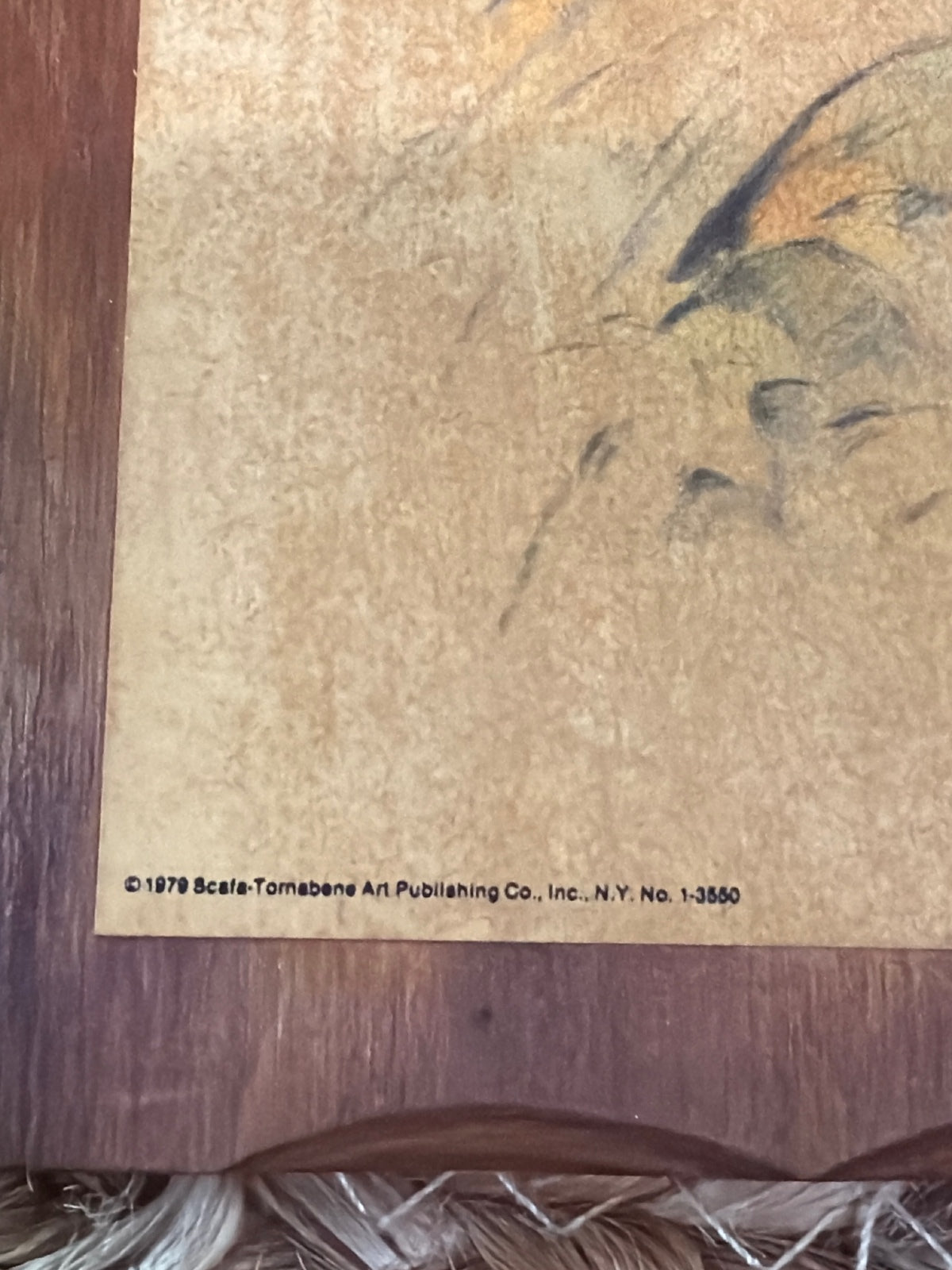 Vintage 1979 Squirrel Art Plaque on Wood Frame