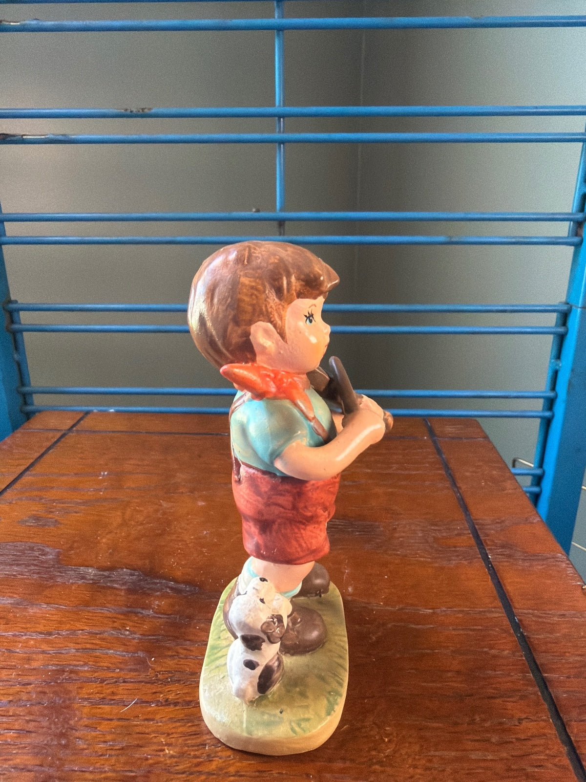 Vintage Hummel Figurine Boy Playing Violin with Dog 1980 Christmas Gift
