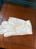 Vintage White cotton Gloves with Buckle Detail