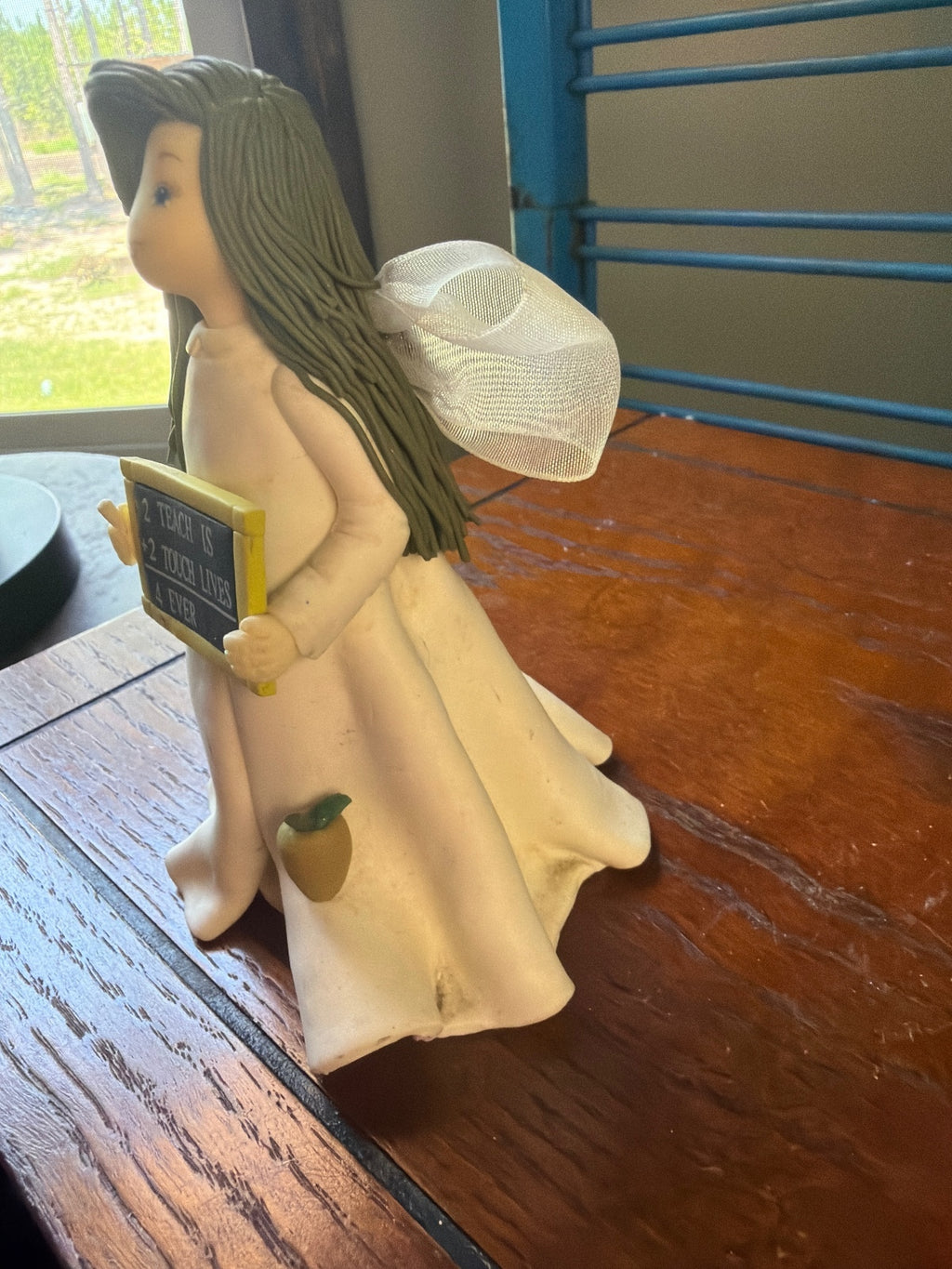 Teacher Angel Figurine Holding Chalkboard Sign