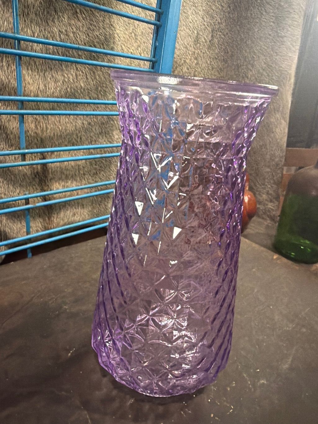 Vintage Purple Glass Table Vase by AEG Blass